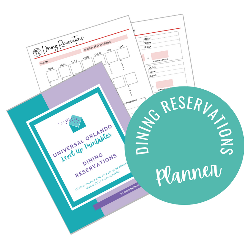 UO Level Up: DINING RESERVATIONS PAGES (Canva Templates)