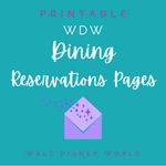 WDW Level Up: DINING RESERVATIONS PAGES (Canva Templates)