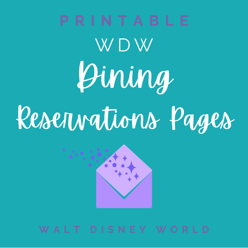 WDW Level Up: DINING RESERVATIONS PAGES (Canva Templates)